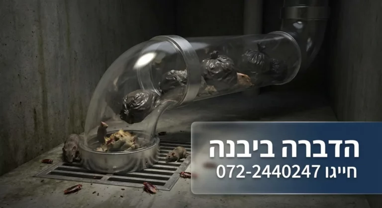 הדברה: חולדות ופגרים בצינורות ביוב, תמונה עם טקסט.