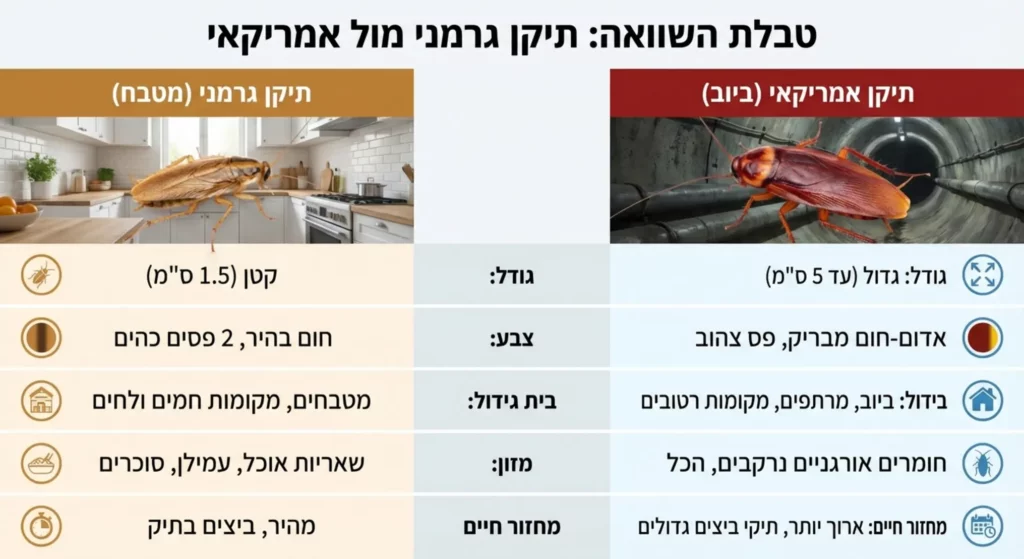טבלת השוואה בין תיקן גרמני לתיקן אמריקאי (גרמני) - שירותי הדברה.