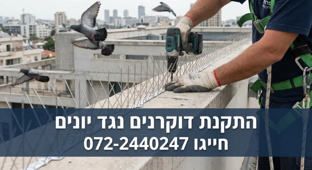 מתקינים דוקרנים נגד יונים, טלפון 072-3975162.