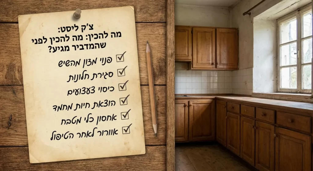 רשימת בדיקה למדביר, עם צ'ק ליסט והסכנות.