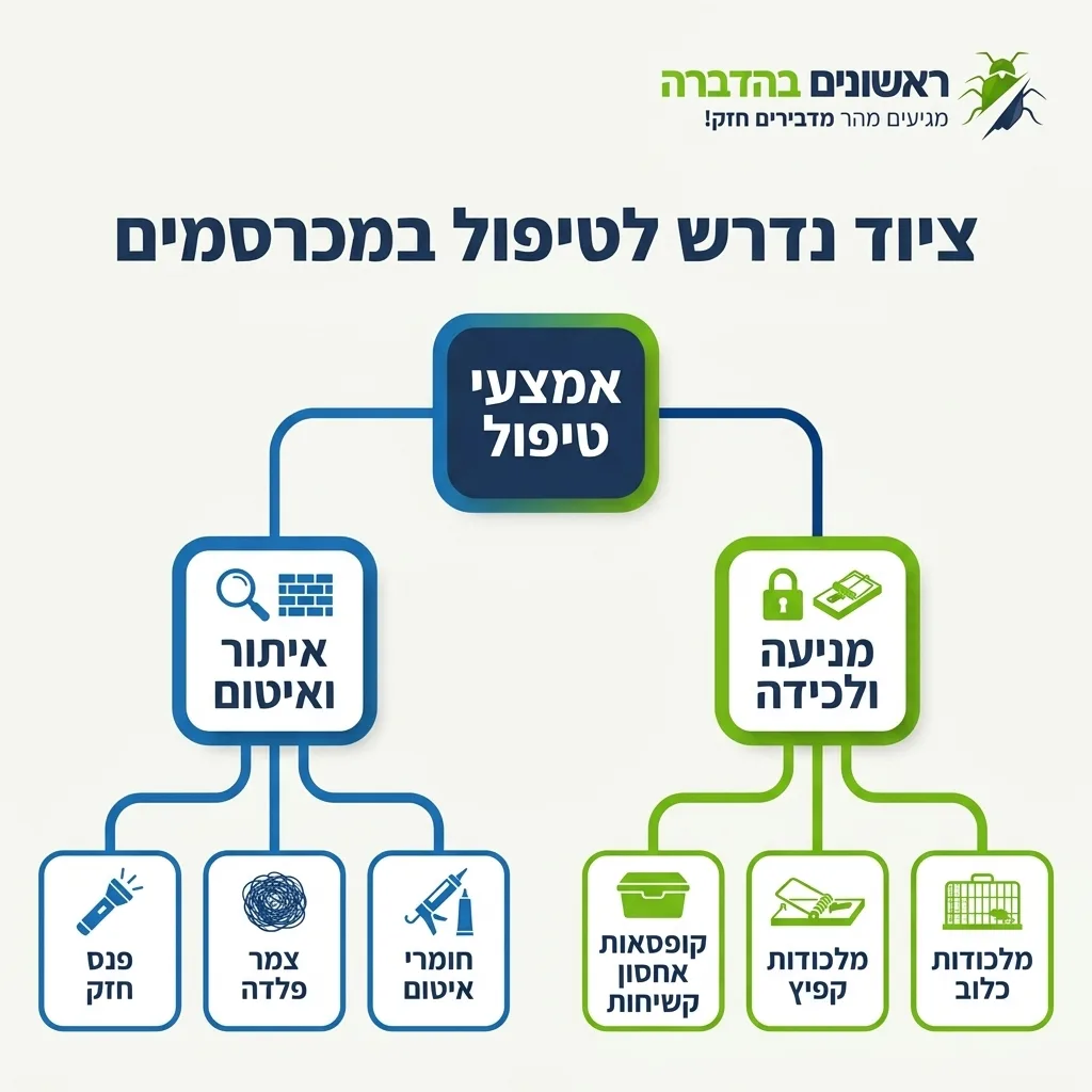 אינפוגרפיקה — ציוד נדרש לטיפול במכרסמים: אמצעי טיפול